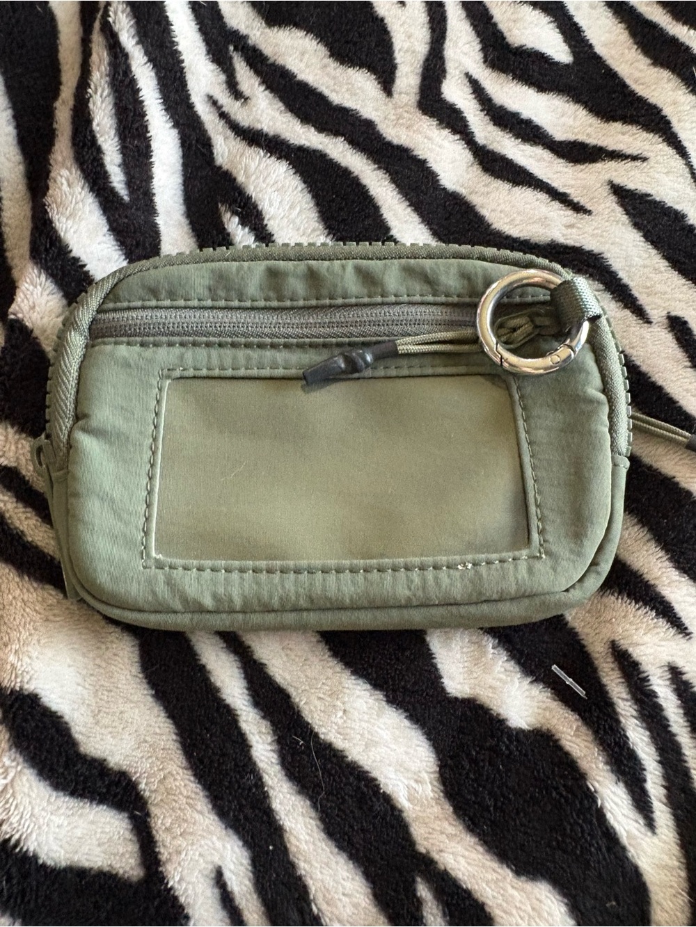 Olive Green Compact Wristlet Pouch
